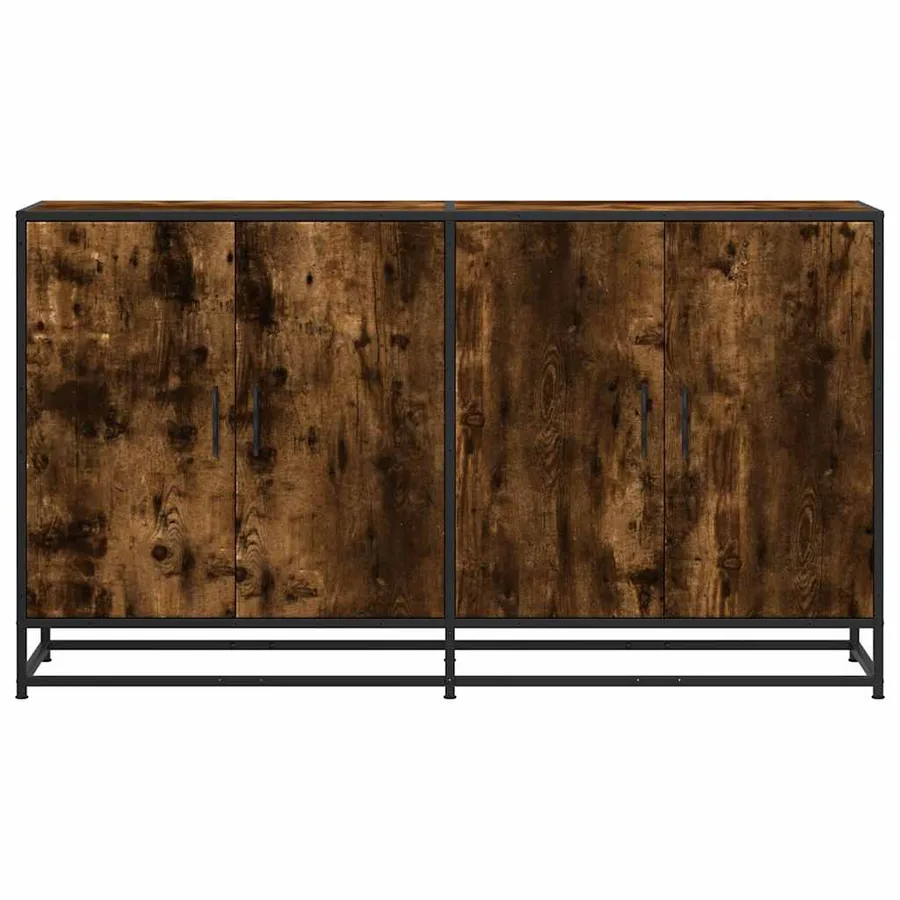 Buffet chêne fumé 134x35x76 cm bois d'ingénierie - 4