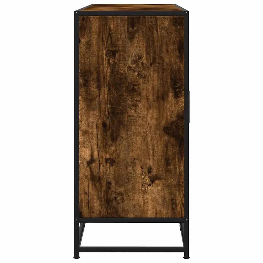 Buffet chêne fumé 134x35x76 cm bois d'ingénierie - 5