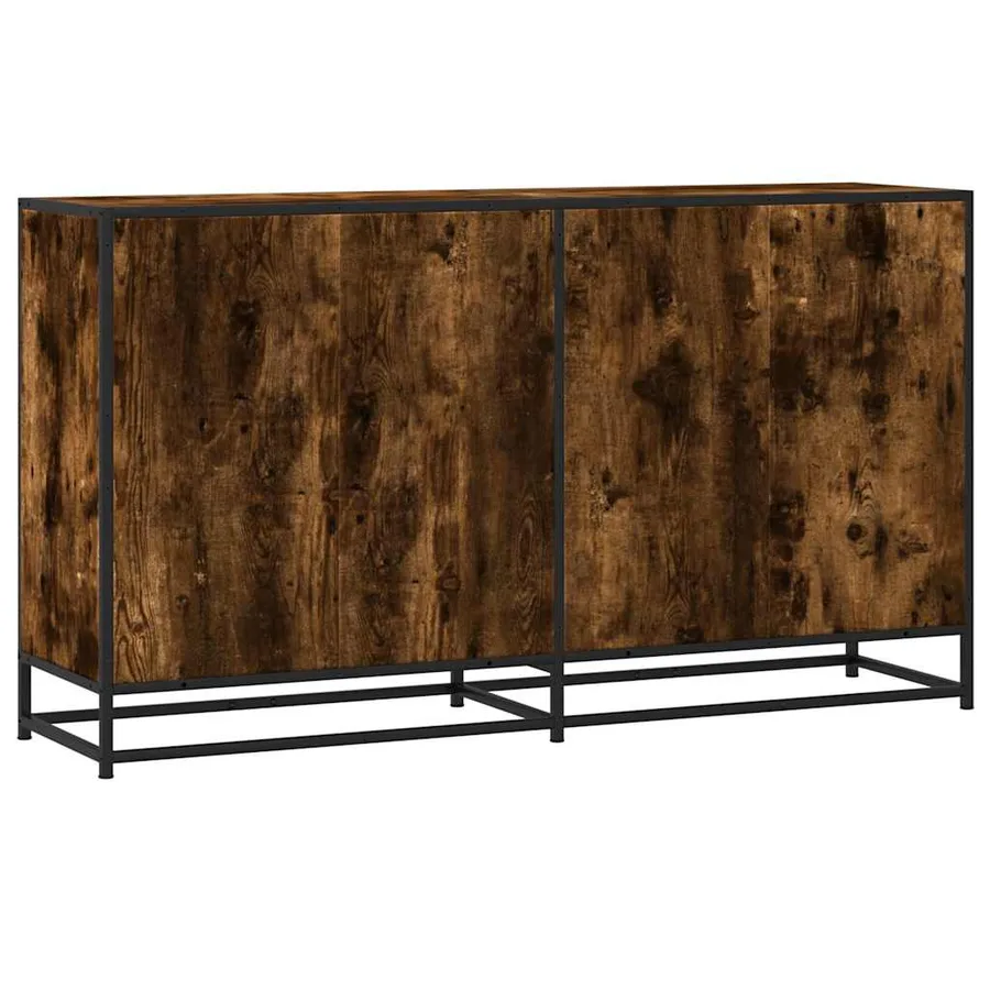 Buffet chêne fumé 134x35x76 cm bois d'ingénierie - 6