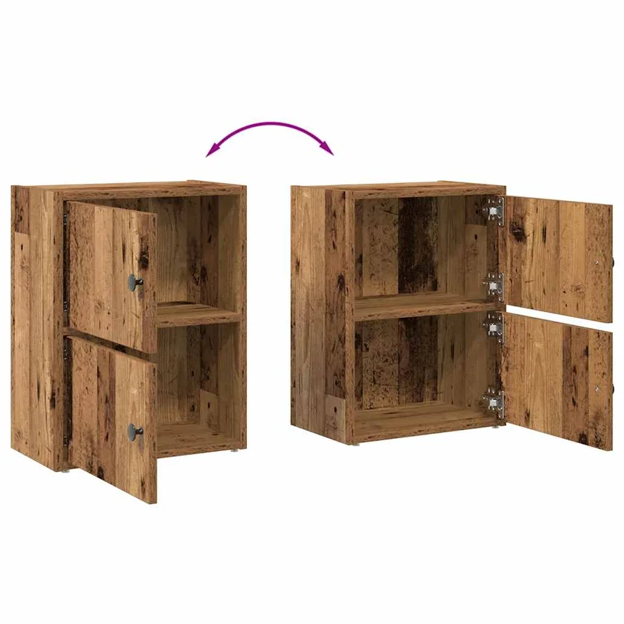 Bibliothèque vieux bois 40x24x52 cm bois d'ingénierie - 8