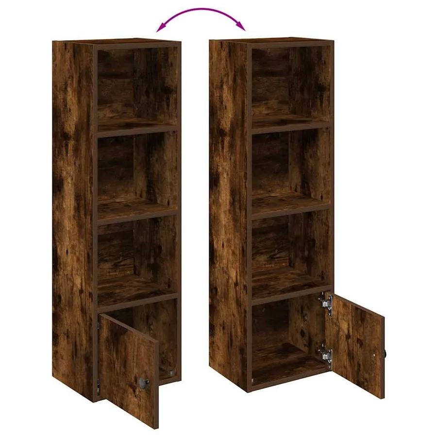 Bibliothèque chêne fumé 31x24x102 cm bois d'ingénierie - 8