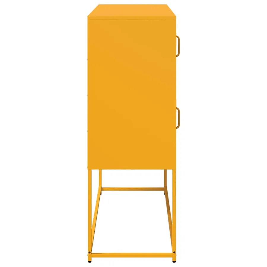 Buffet jaune moutarde 100,5x39x107 cm acier laminé à froid - 7