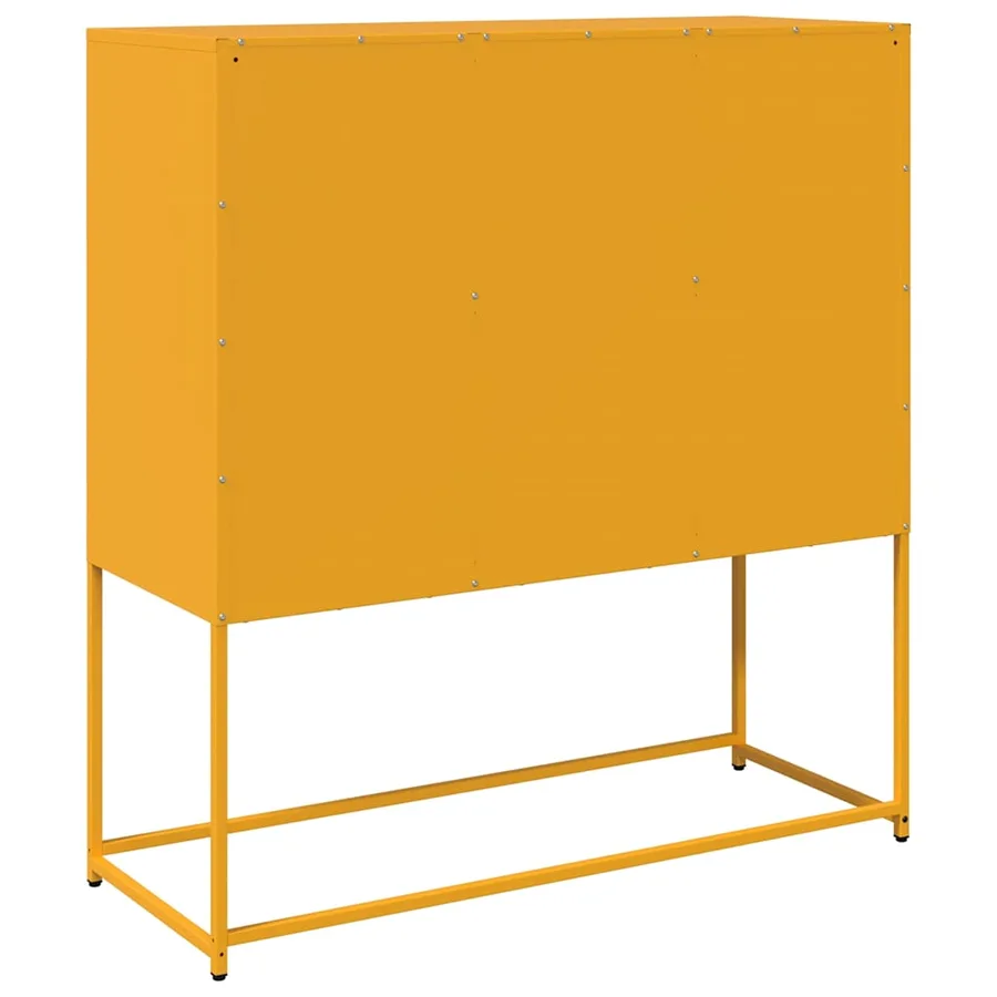Buffet jaune moutarde 100,5x39x107 cm acier laminé à froid - 8
