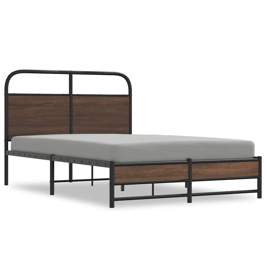 Cadre de lit sans matelas 120x190 cm chêne marron - 2