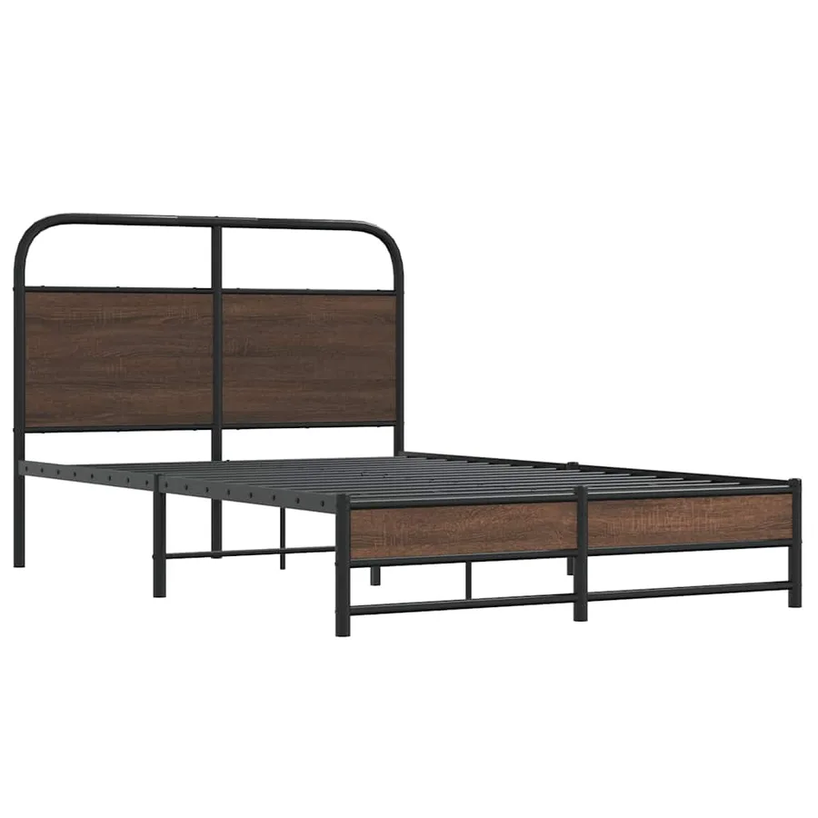 Cadre de lit sans matelas 120x190 cm chêne marron - 3