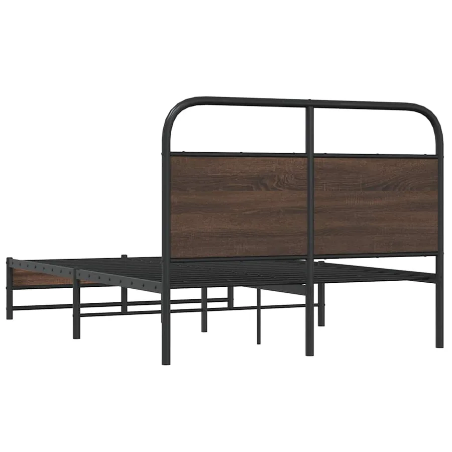 Cadre de lit sans matelas 120x190 cm chêne marron - 7