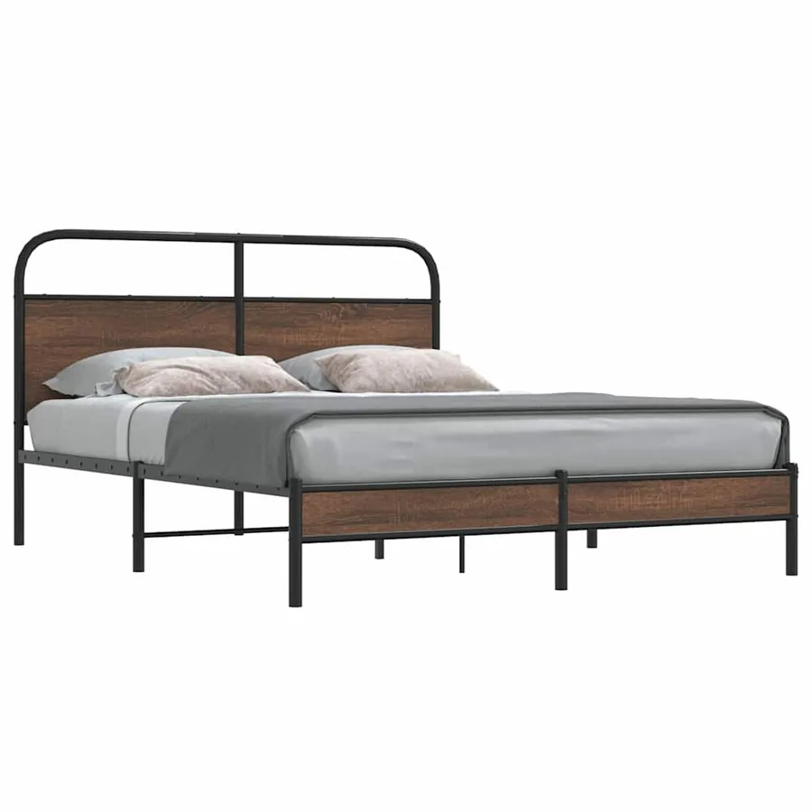 Cadre de lit sans matelas 150x200 cm chêne marron