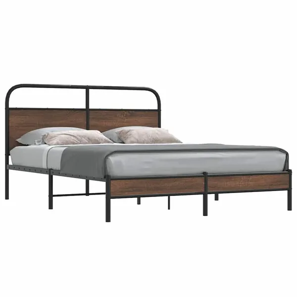 Cadre de lit sans matelas 150x200 cm chêne marron