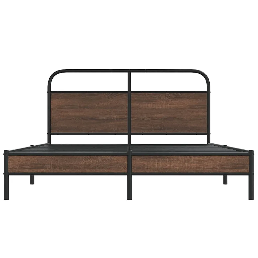 Cadre de lit sans matelas 150x200 cm chêne marron - 5