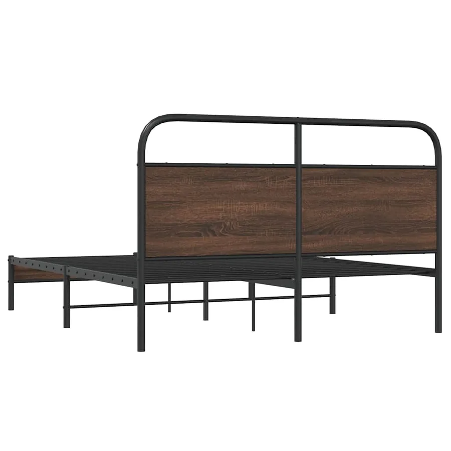 Cadre de lit sans matelas 150x200 cm chêne marron - 7