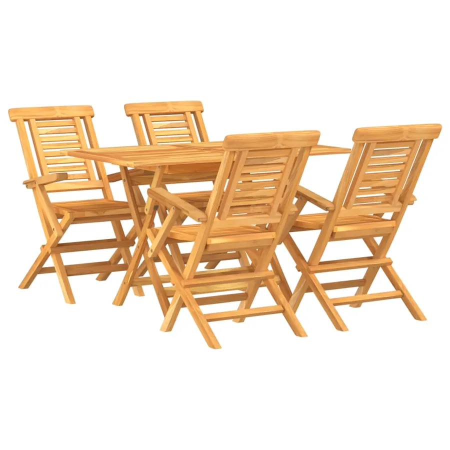 Ensemble à manger de jardin 5 pcs Bois de teck massif - 2