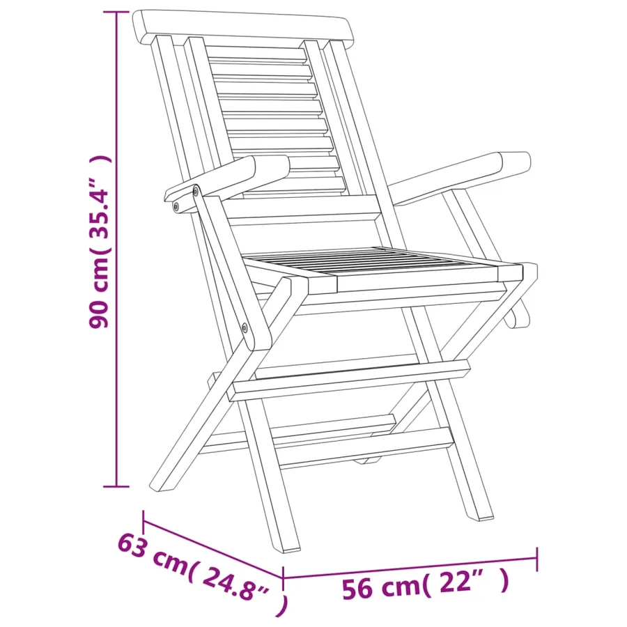 Ensemble à manger de jardin 5 pcs Bois de teck massif - 8