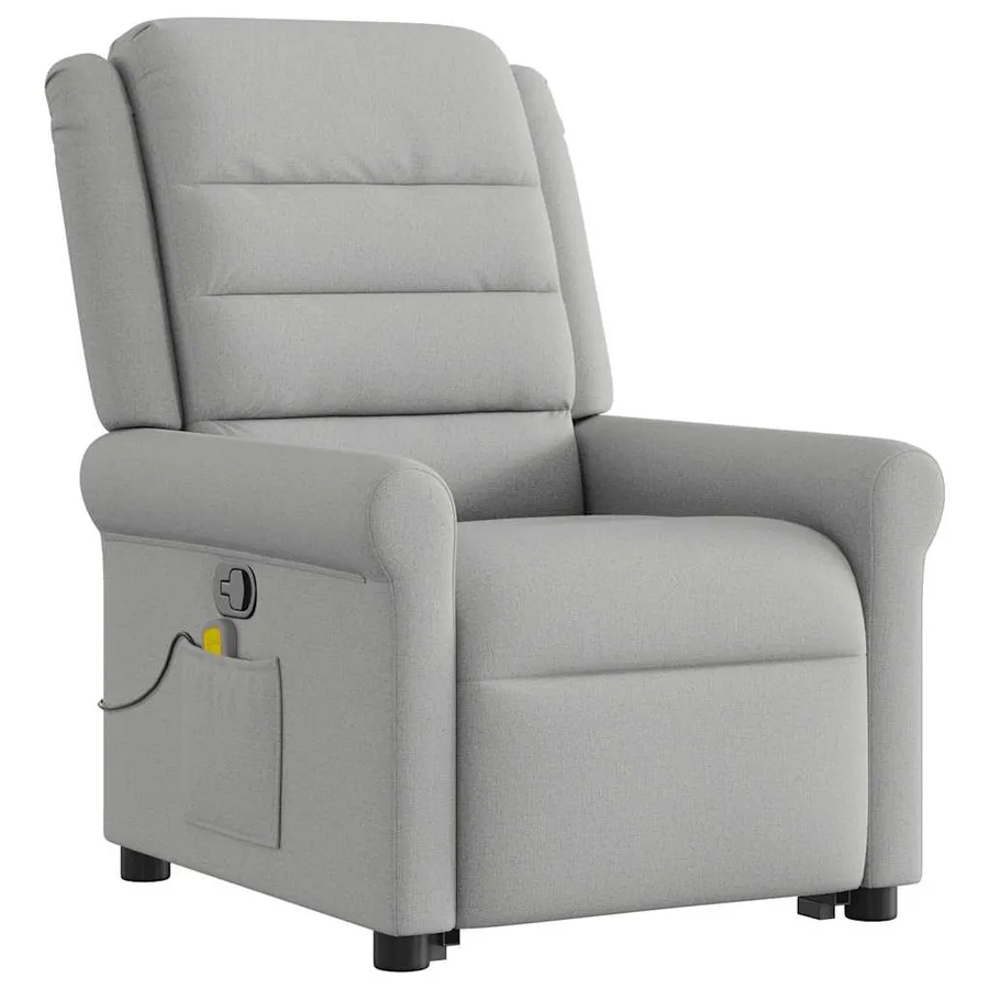 Fauteuil de massage inclinable gris nuage tissu - 4