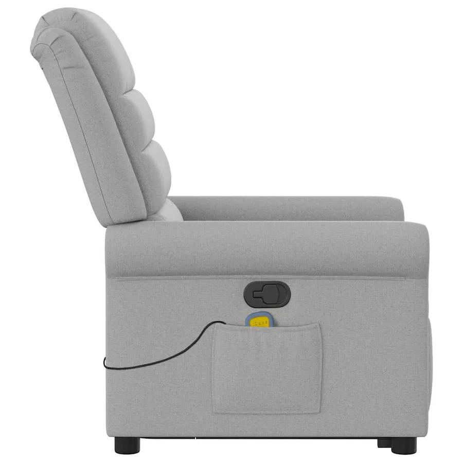 Fauteuil de massage inclinable gris nuage tissu - 6