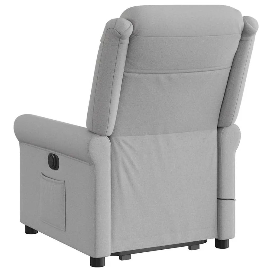 Fauteuil de massage inclinable gris nuage tissu - 7