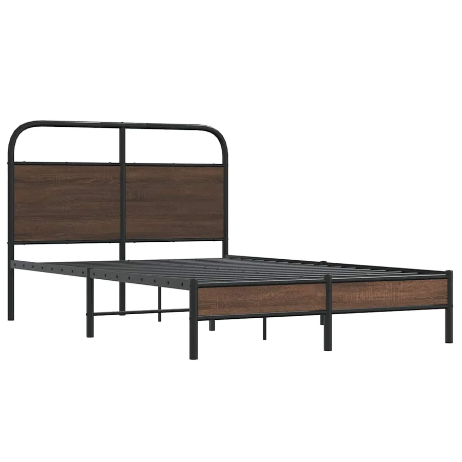 Cadre de lit sans matelas 140x190 cm chêne marron - 3