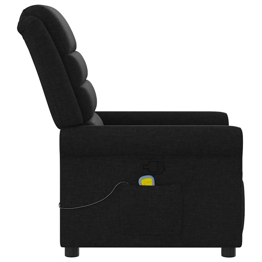 Fauteuil de massage inclinable Noir Tissu - 4