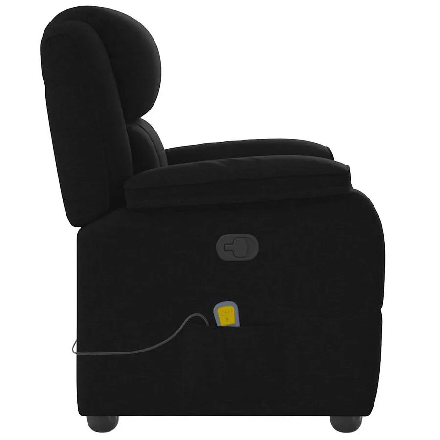 Fauteuil de massage inclinable Noir Tissu - 4