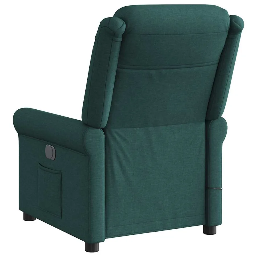 Fauteuil de massage inclinable électrique Vert foncé Tissu - 7