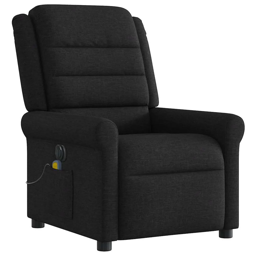 Fauteuil de massage inclinable électrique Noir Tissu - 4