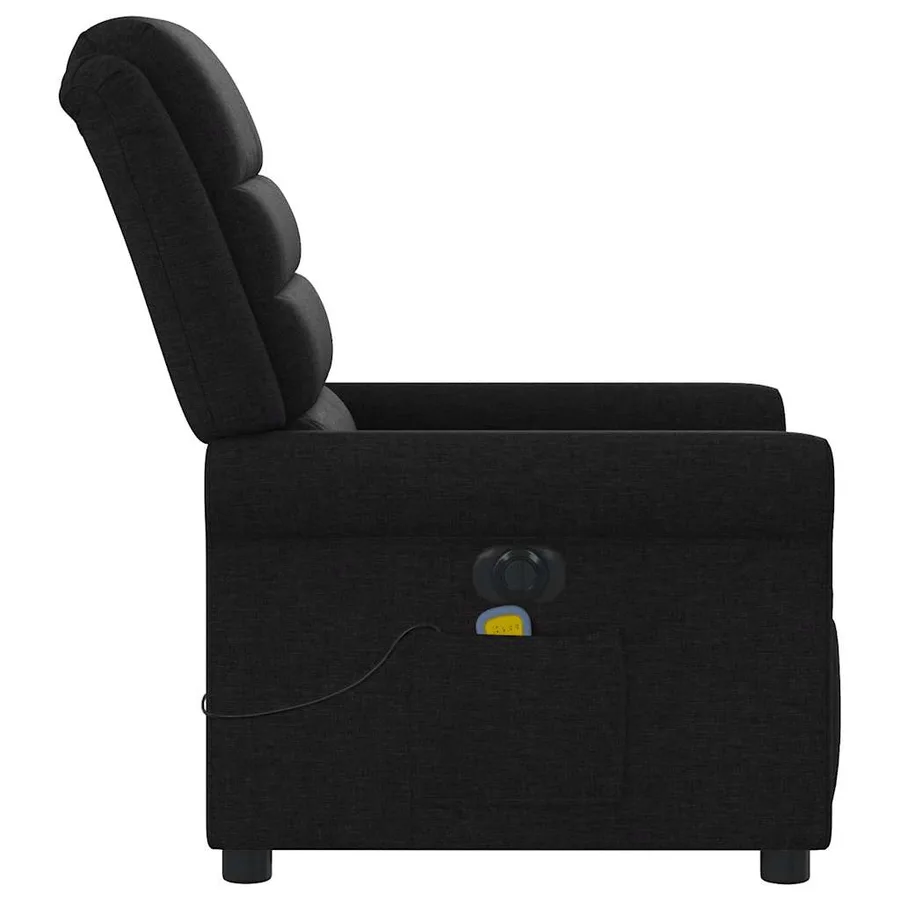 Fauteuil de massage inclinable électrique Noir Tissu - 6