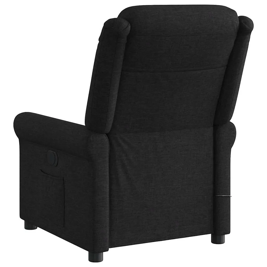 Fauteuil de massage inclinable électrique Noir Tissu - 7