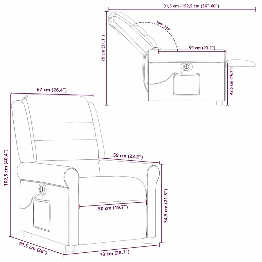 Fauteuil de massage inclinable électrique gris clair tissu - 16