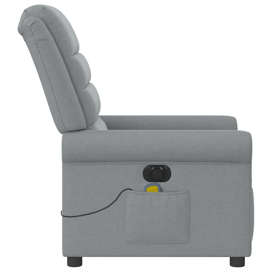 Fauteuil de massage inclinable électrique gris clair tissu - 6