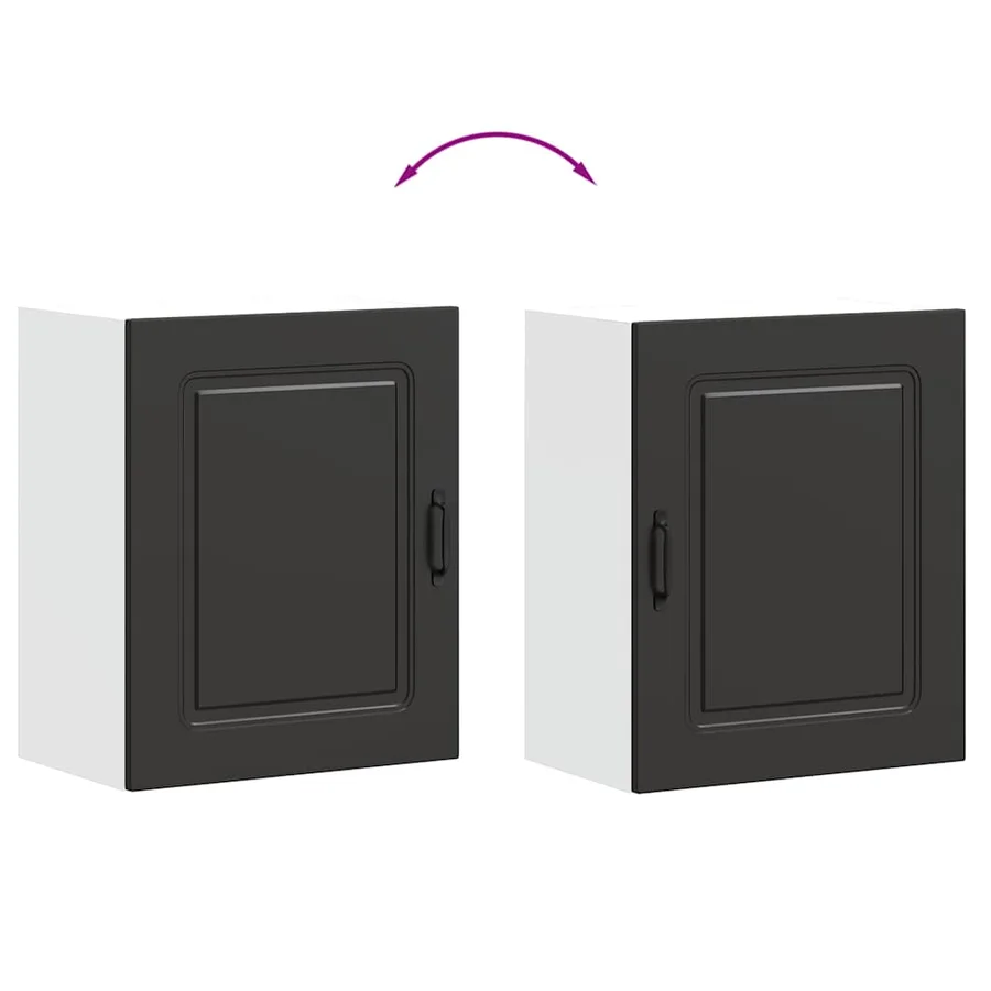 Armoires murales de cuisine 2 pcs Kalmar en bois d'ingénierie noir - 10