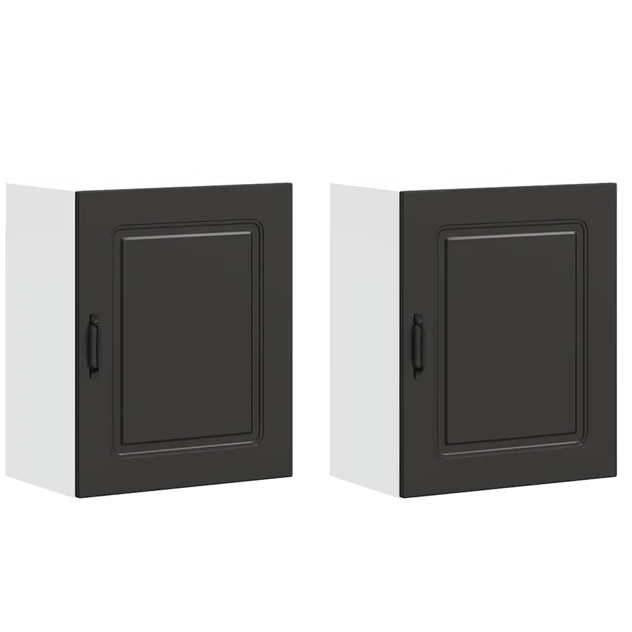 Armoires murales de cuisine 2 pcs Kalmar en bois d'ingénierie noir - 2