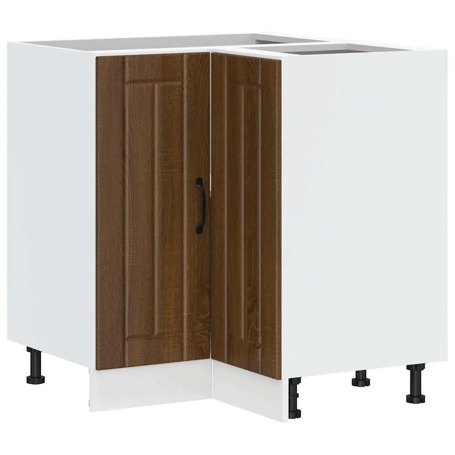 Armoire d'angle de cuisine Lucca chêne marron bois d'ingénierie - 2