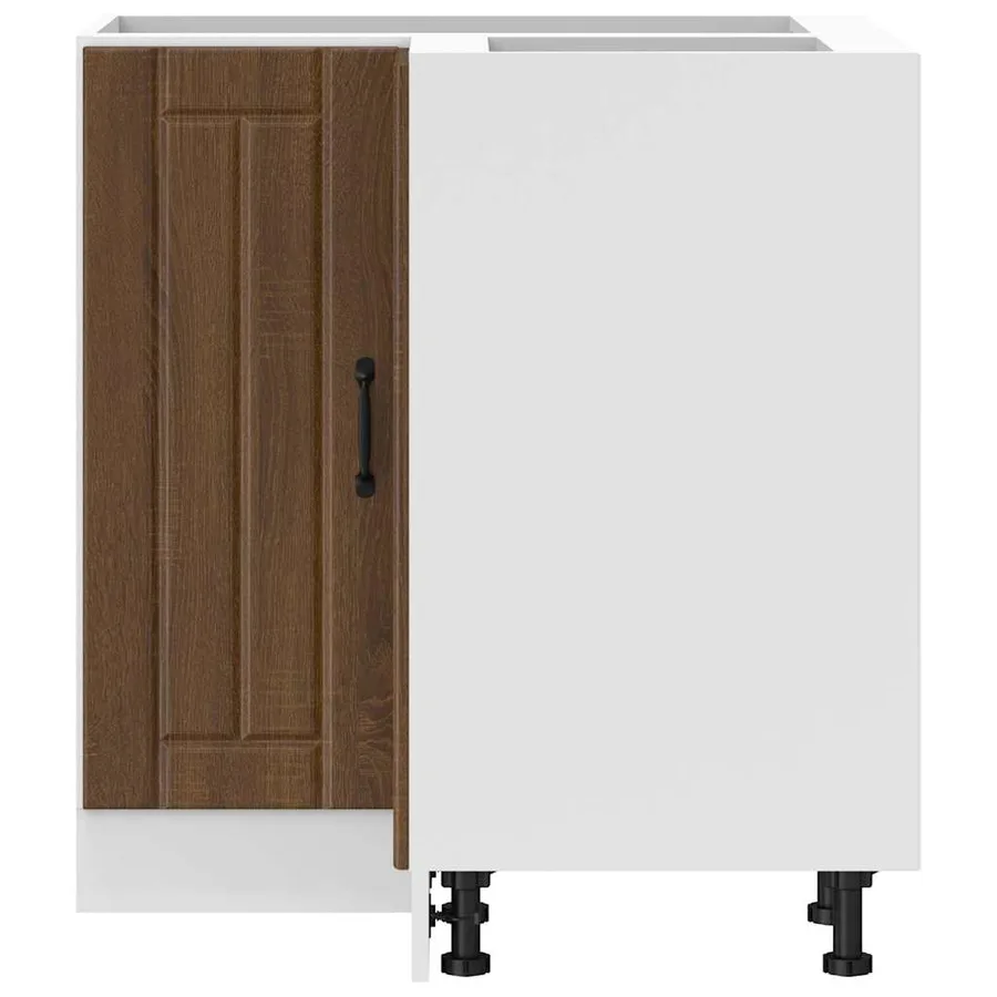 Armoire d'angle de cuisine Lucca chêne marron bois d'ingénierie - 5