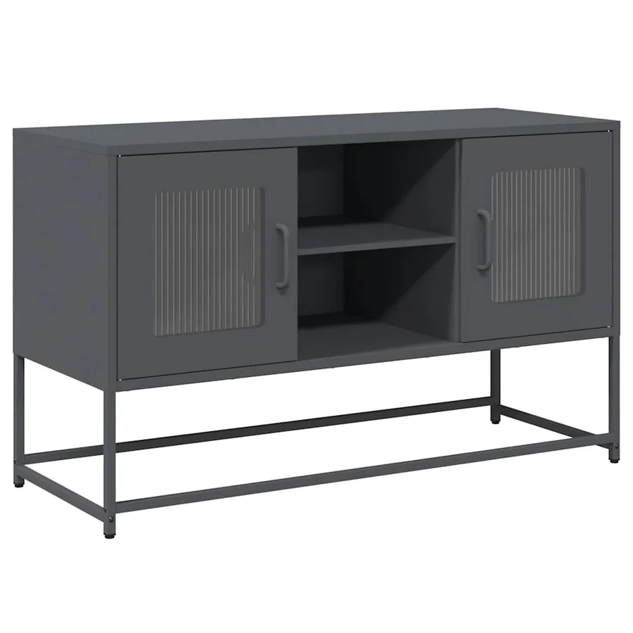 Meuble TV anthracite 100,5x39x60,5 cm acier - 2