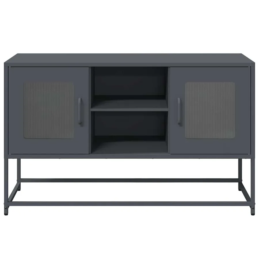 Meuble TV anthracite 100,5x39x60,5 cm acier - 5