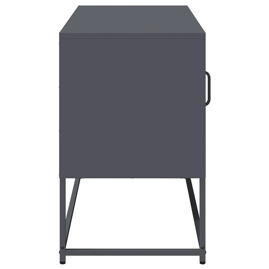 Meuble TV anthracite 100,5x39x60,5 cm acier - 7
