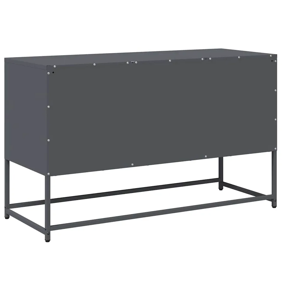 Meuble TV anthracite 100,5x39x60,5 cm acier - 8