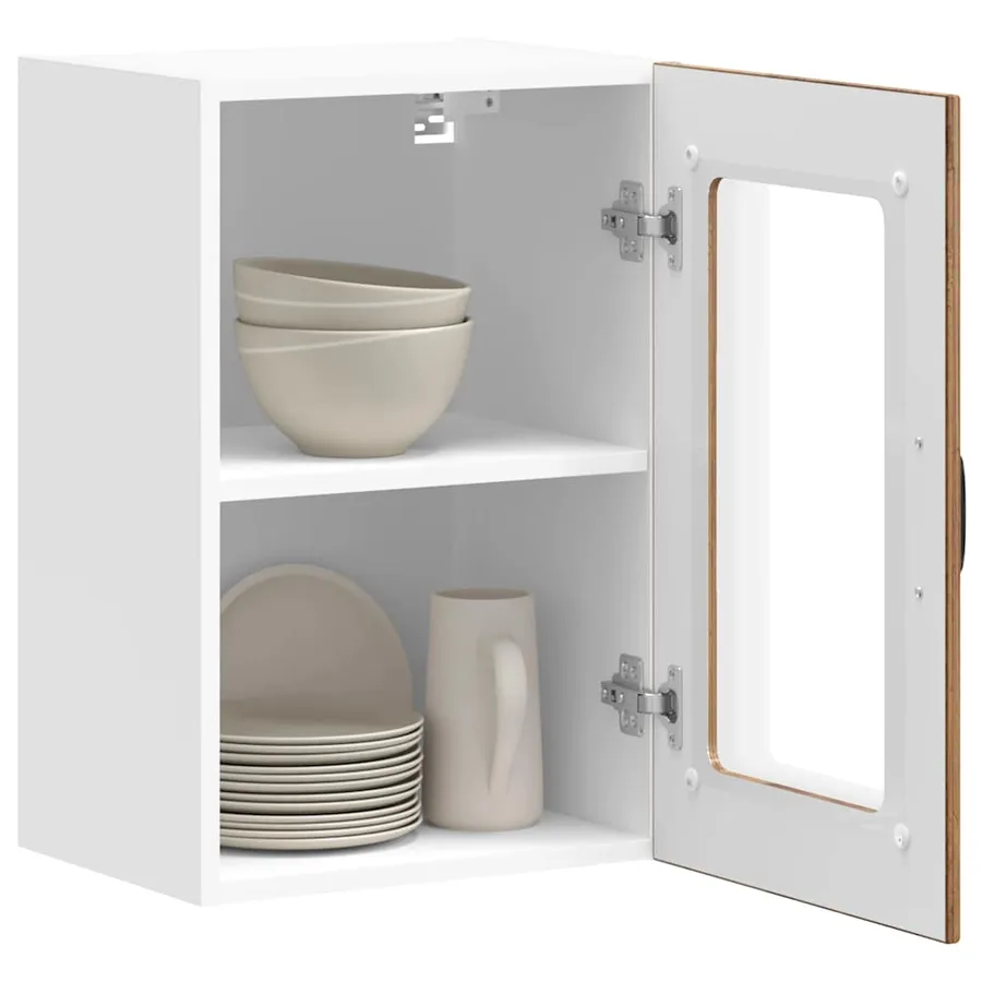 Armoire murale de cuisine avec porte en verre Lucca vieux bois - 5