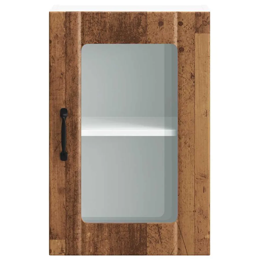 Armoire murale de cuisine avec porte en verre Lucca vieux bois - 6