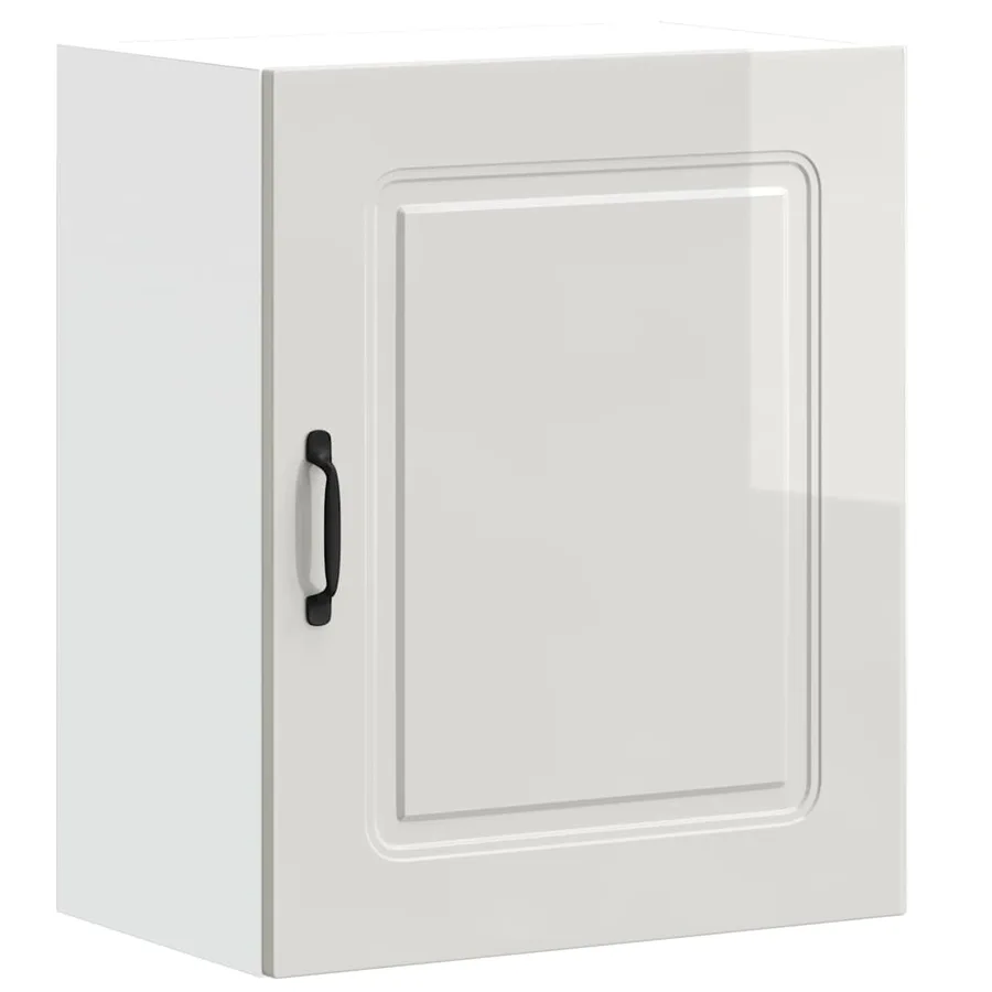 Armoires murales de cuisine 2 pcs Kalmar Bois d'ingénierie blanc brillant - 5