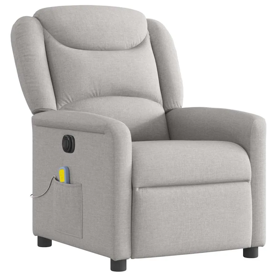 Fauteuil de massage inclinable électrique gris nuage tissu - 4