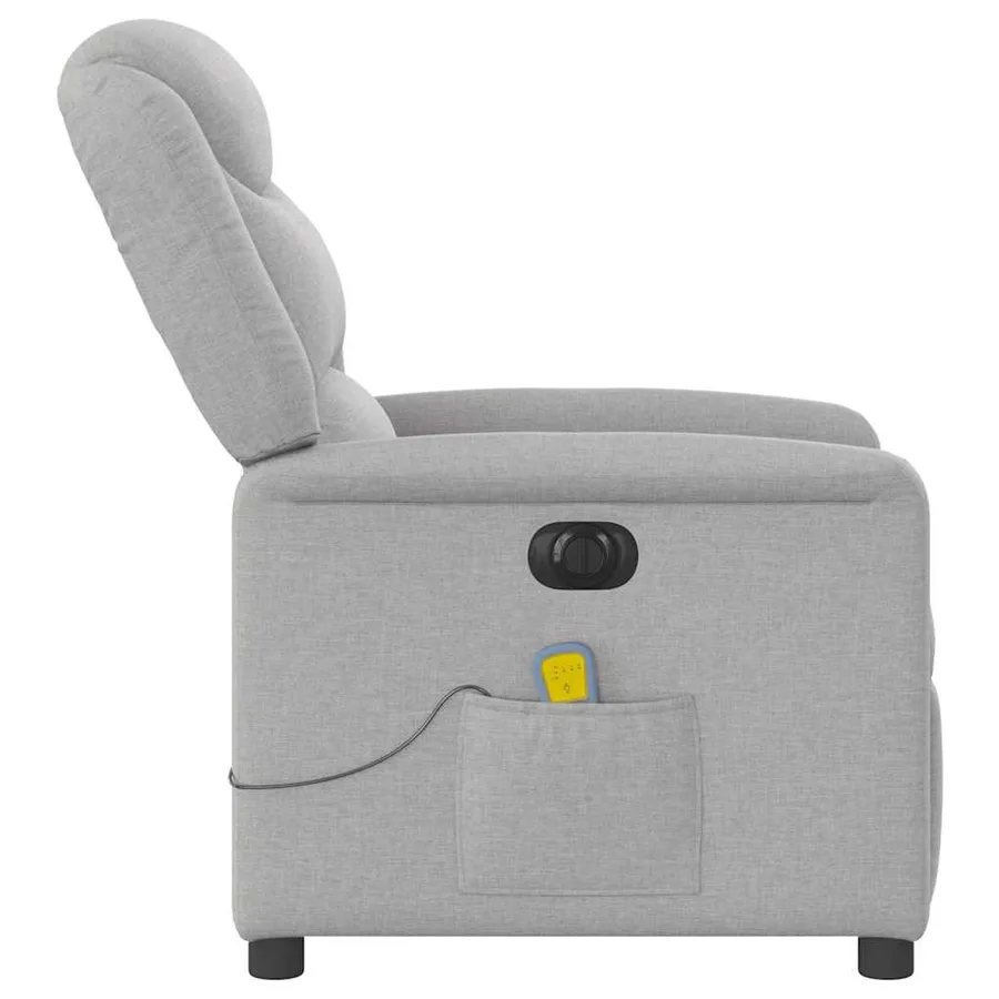 Fauteuil de massage inclinable électrique gris nuage tissu - 6