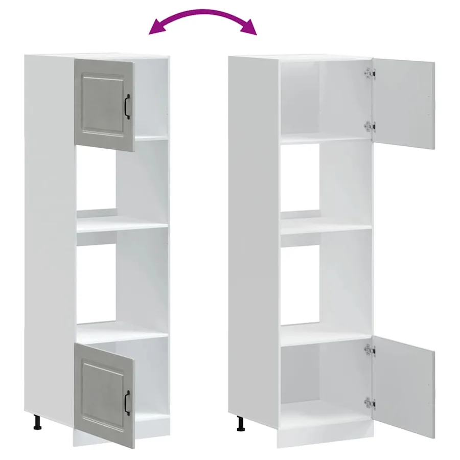 Armoires de four 2 pièces "Kalmar" Bois d'ingénierie gris béton - 8