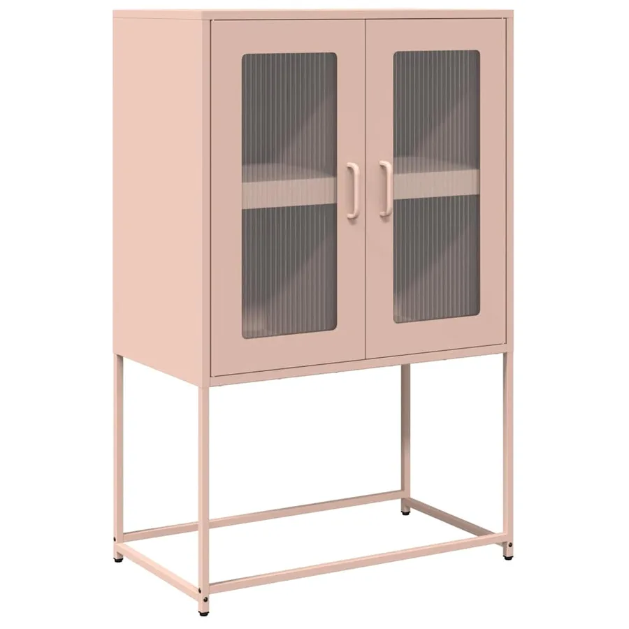 Buffet haut rose 68x39x107 cm acier - 2