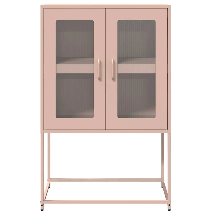 Buffet haut rose 68x39x107 cm acier - 5