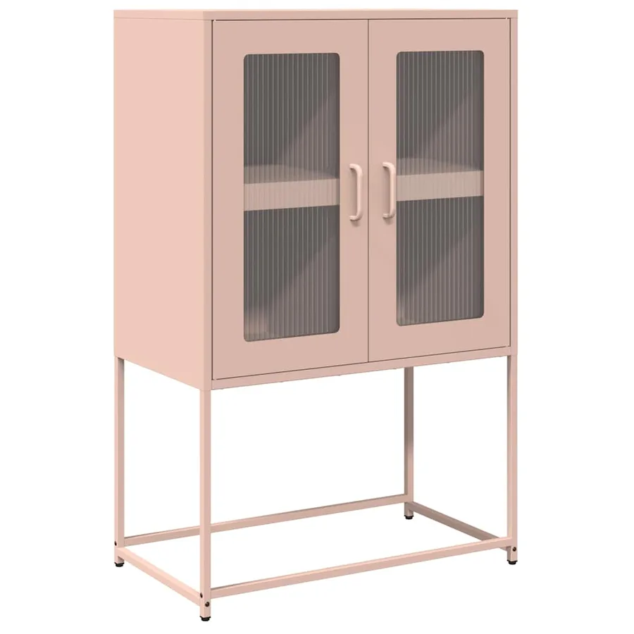 Buffet haut rose 68x39x107 cm acier - 6