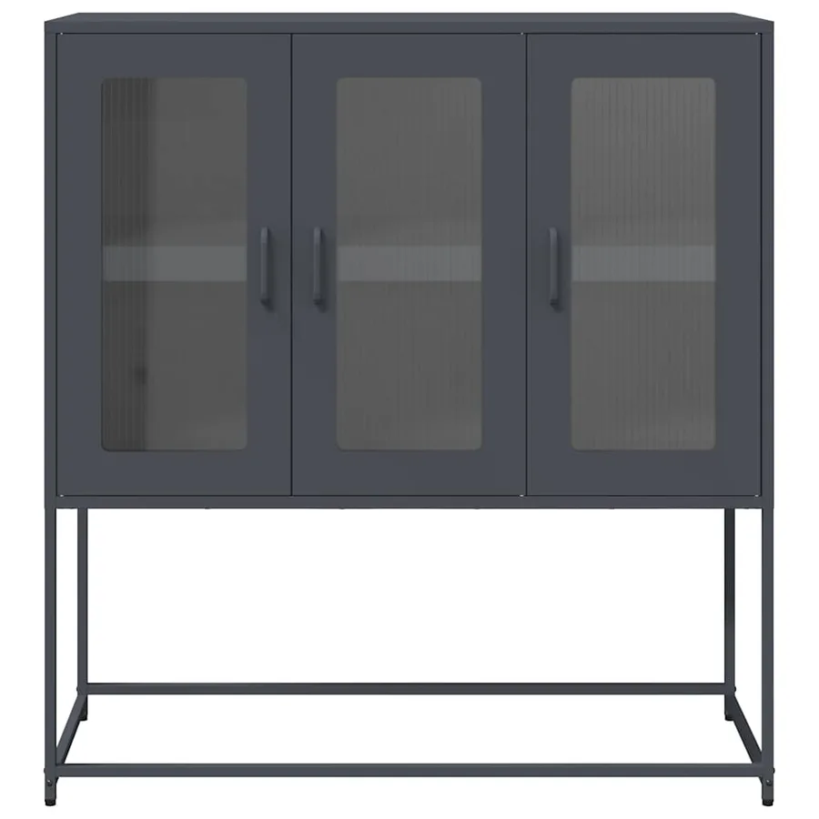 Buffet anthracite 100,5x39x107 cm acier laminé à froid - 5