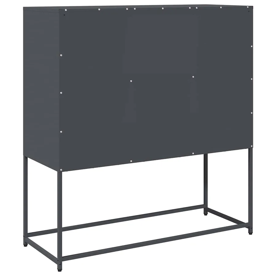 Buffet anthracite 100,5x39x107 cm acier laminé à froid - 8