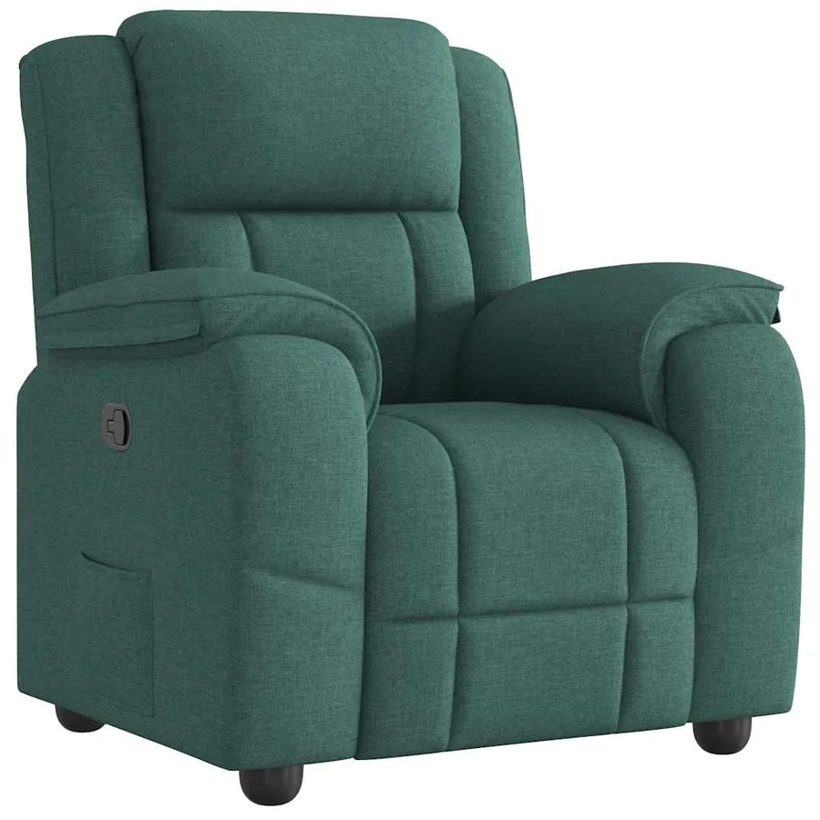 Fauteuil inclinable Vert foncé Tissu - 2