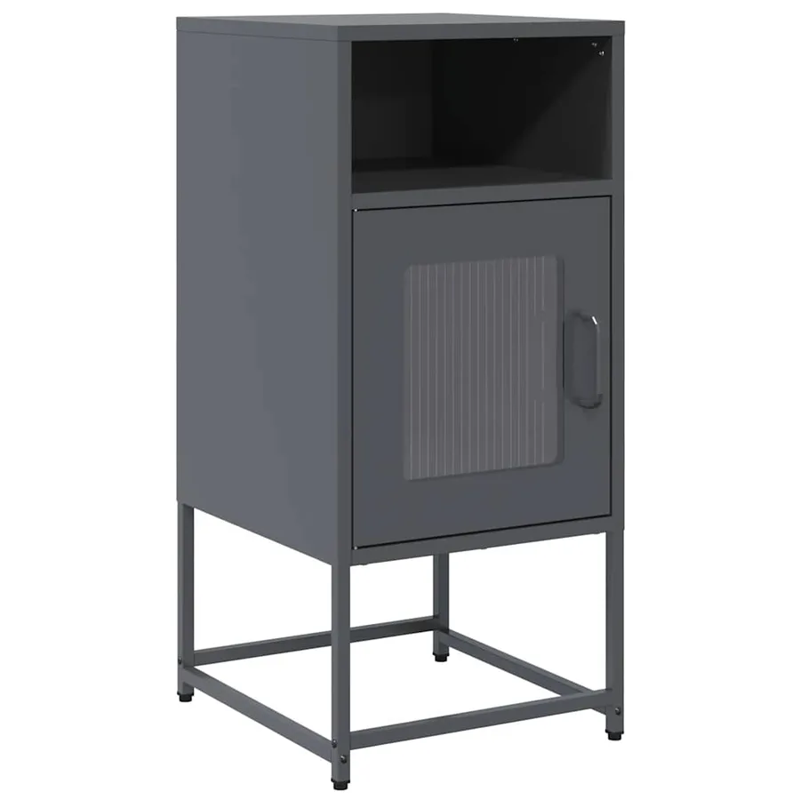 Table de chevet anthracite 36x39x78 cm acier laminé à froid - 2
