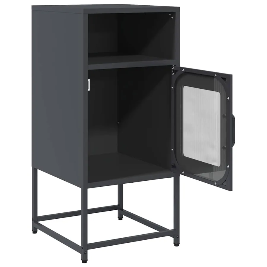 Table de chevet anthracite 36x39x78 cm acier laminé à froid - 5